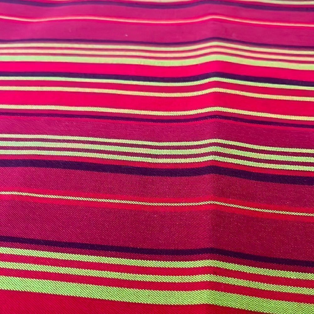 Bold Red Striped Reversible Rectangular Table Runner- 90” by 14” - Picture 4 of 4
